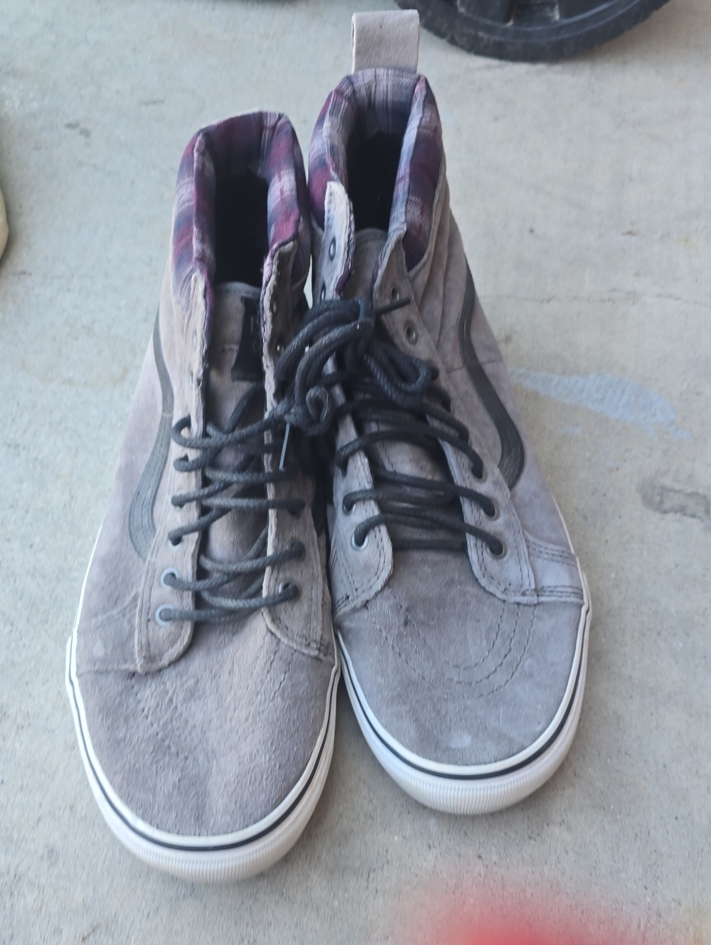 Vans Gray Suede High-Top Sneakers with Black Stripe